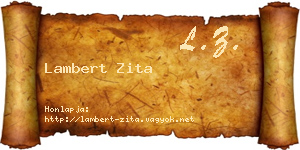 Lambert Zita névjegykártya