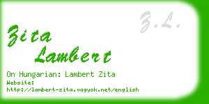 zita lambert business card